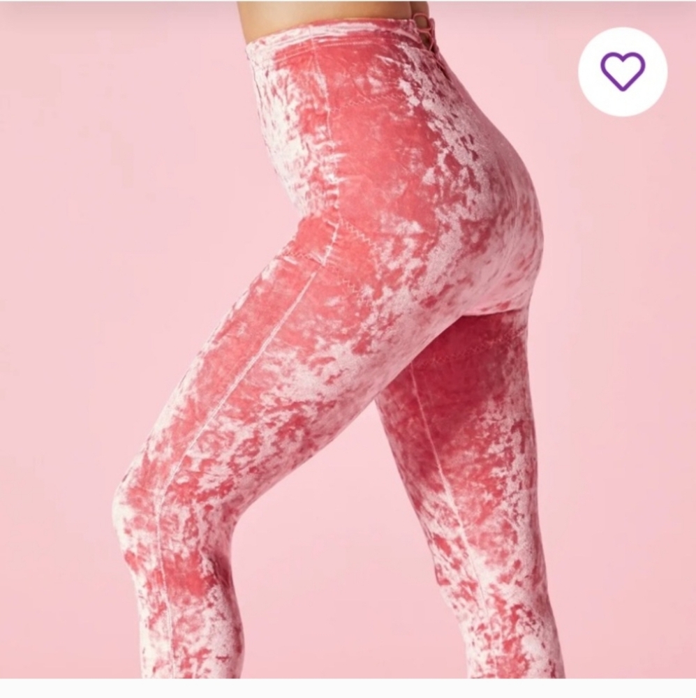 Yitty Women Leggings Velvet Velour Pink‎ Xl